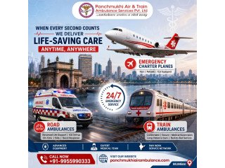 Panchmukhi Affordable Air Ambulance in Mumbai- Emergency Medical Transport Arranged at Low Cost