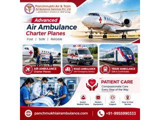 Panchmukhi Emergency Air Ambulance in Guwahati - Bed-to-Bed Air Ambulance Transfer